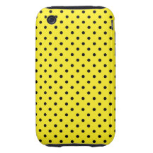 iPhone 3G/3GS Case Hot Yellow Polka Dot iPhone 3 Tough Cover