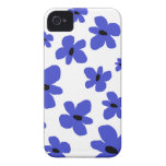 iPhone 4/4s Barely There Case-Mate Blue Flowers iPhone 4 Case