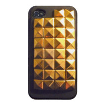 iPhone 4 Glossy Gold "Studded" Case Cover Cover For iPhone 4