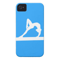 iPhone 4 Gymnast Silhouette White on Blue
