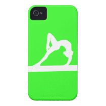 iPhone 4 Gymnast Silhouette White on Green