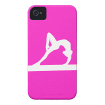 iPhone 4 Gymnast Silhouette White on Pink