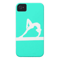iPhone 4 Gymnast Silhouette White on Turquoise