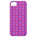 iPhone 5 Case, Hearts and Flowers on Magenta