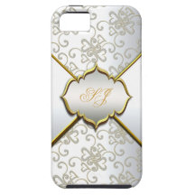 iPhone 5 Case-Mate White Gold Damask