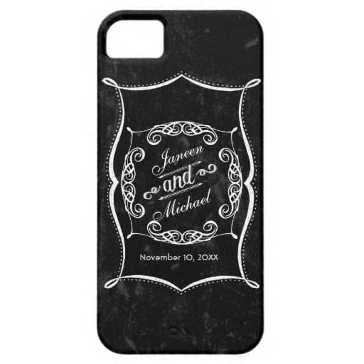 IPhone 5 Chalkboard Style Rustic Swirl Typography | Zazzle.