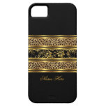 iPhone 5 Elegant Classy Gold Black Leopard Floral iPhone 5 Case