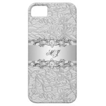 iPhone 5 Elegant Classy Silver White iPhone 5 Covers