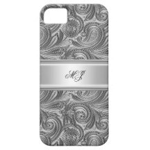 iPhone 5 Elegant Classy Silver White iPhone 5 Cover