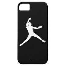 iPhone 5 Fastpitch Silhouette White on Black