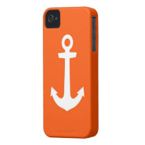IPhone case white anchor on red