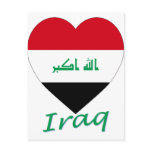 Iraq Flag Heart postcards