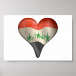 Iraqi Flag In A Heart Poster