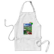 Ireland Coast,  Collie & Flock of Sheep Design #2 Apron
