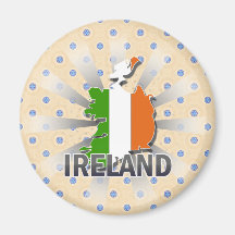 Ireland Flag Map 2.0 Magnets