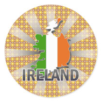 Ireland Flag Map 2.0 Round Sticker