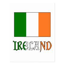 Ireland Flag & Word Postcards