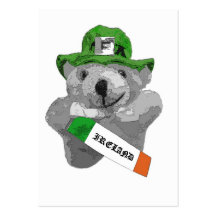 Ireland, Irish Leprechaun Teddy Bear, Part B&W Business Cards