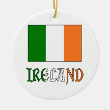 Ireland Name Flag Christmas Tree Ornament