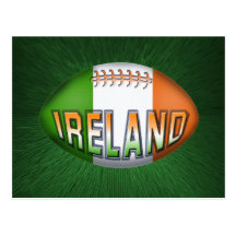 Ireland Rugby Ball Postcard