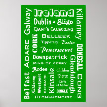 Ireland Towns & Places Poster