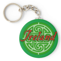 Ireland with Celtic Circle Keychain