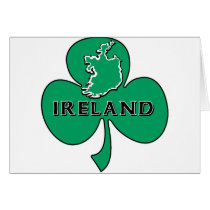 Ireland with Shamrock cards