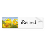 iRetired bumper sticker Retired Retirement Floral bumper stickers