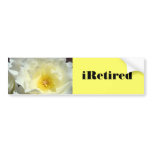iRetired bumper stickers White Yellow Rose Flowers bumper stickers