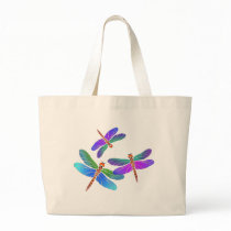 Iridescent Dive Bombing Dragonflies Tote Bag
