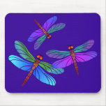 Iridescent Dive Bombing Dragonflies Mouse Mat