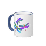 Iridescent Dive Bombing Dragonflies Mugs