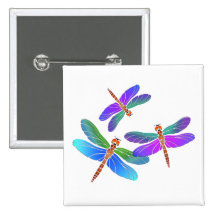 Iridescent Dive Bombing Dragonflies Pins