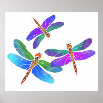 Iridescent Dive Bombing Dragonflies