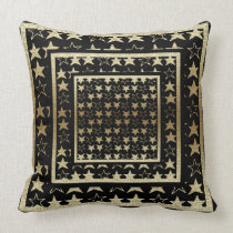Iridescent  Gold and Black   Star Throw Pillow pillows