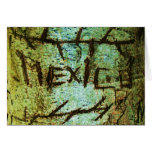 Iridescent "Mexico" Carved Tree Graffiti cards