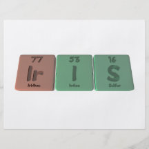 Iris as Iridium Iodine Sulphur Personalised Flyer