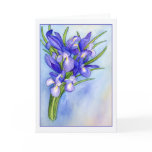 Iris Bouquet Blank Greeting Card