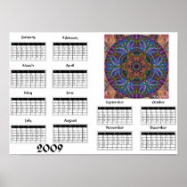 Iris & bromeliad collage mandala - 2009 Calendar Poster