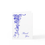 Iris & Dragonfly Thank You Royal Blue Note Card