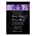 Iris Purple Rose and Black Background  Wedding Personalised Invite