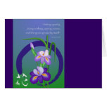 Iris with Enso circle and Zen wisdom Greeting Card