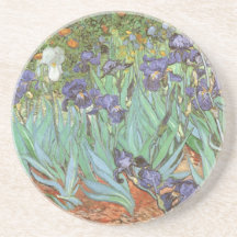 Irises by Vincent van Gogh, Vintage Fine Art Drink Coaster