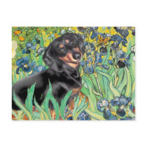 Irises - Dachsund (BT4) Postcard