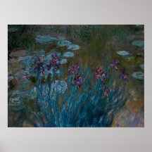 Irises & Water Lilies Print