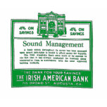 Irish-American Bank advertisement t-shirts