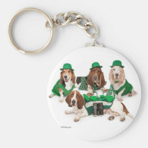 Irish Basset hound quartet Keychain