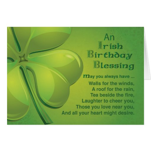 Irish Birthday Blessing Wish Greeting Card | Zazzle