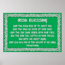 Irish Blessing 1 in Celtic Knot Frame Posters