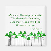 Irish Blessing and Shamrocks Magnets